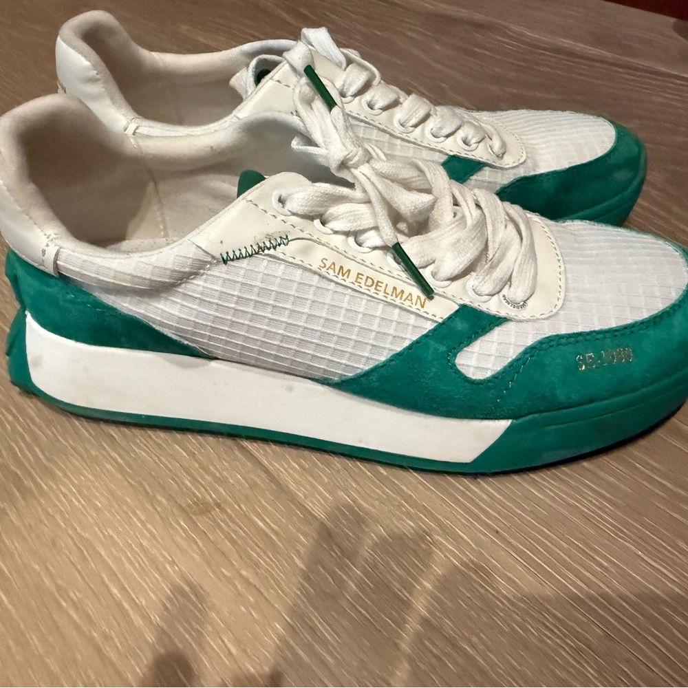 Sam Edelman White and Teal Men's Sneakers
